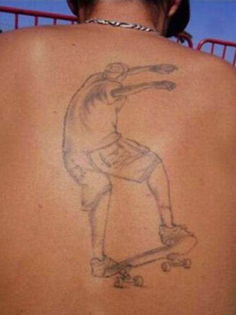 skateboarder-on-back-funny-ugliest-worst-bad-tattoos